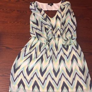 3/4 sleeve chevron dress